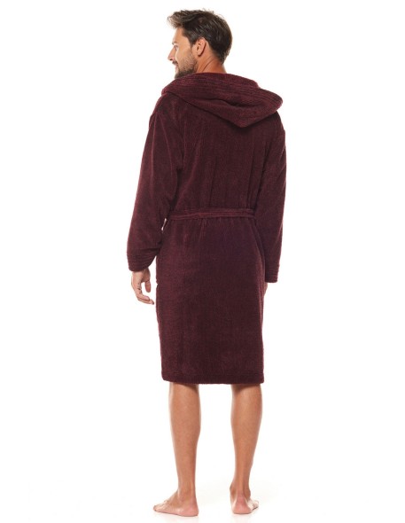 Szlafrok męski ciepły z kapturem L&L Bruce 