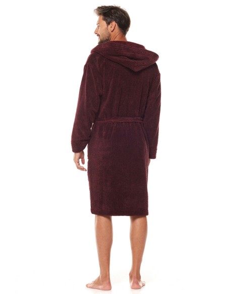 Szlafrok męski ciepły z kapturem L&L Bruce 
