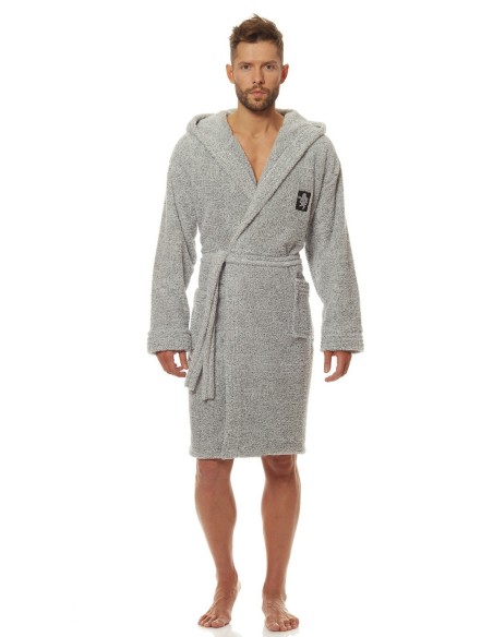 Szlafrok męski ciepły z kapturem L&L Bruce 