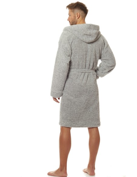 Szlafrok męski ciepły z kapturem L&L Bruce 