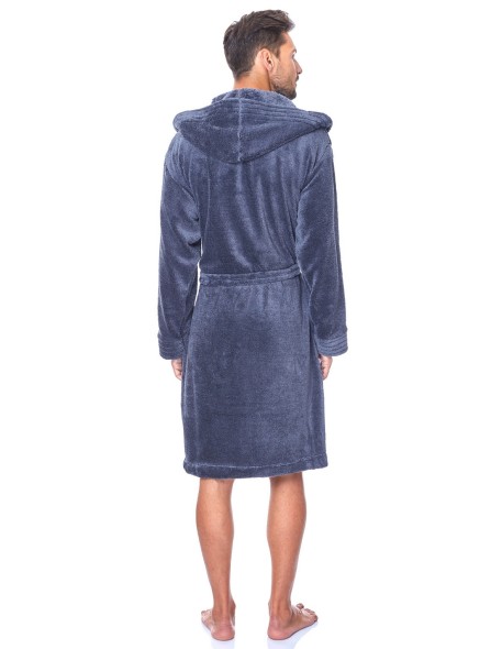 Szlafrok męski ciepły z kapturem L&L Bruce 