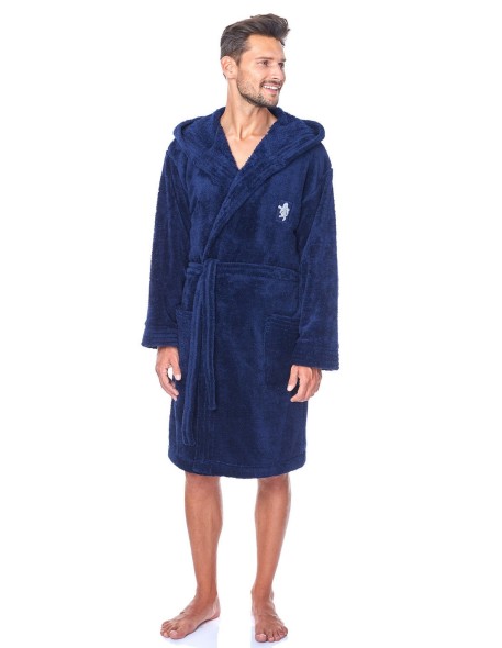Szlafrok męski ciepły z kapturem L&L Bruce 