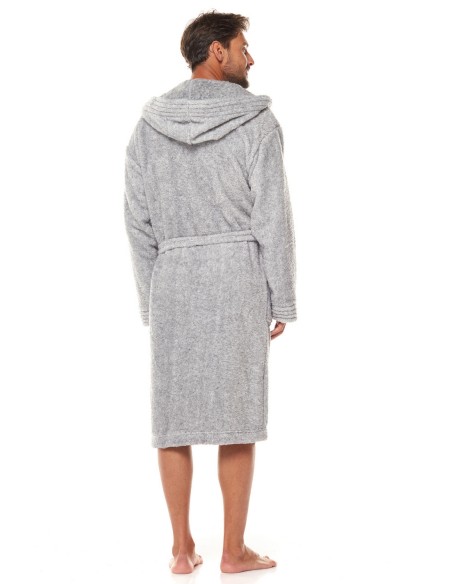 Szlafrok męski ciepły z kapturem L&L Bruce 