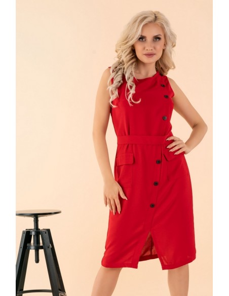 Eqalisa sukienka damska midi bez rękawów czerwona, Merribel d55