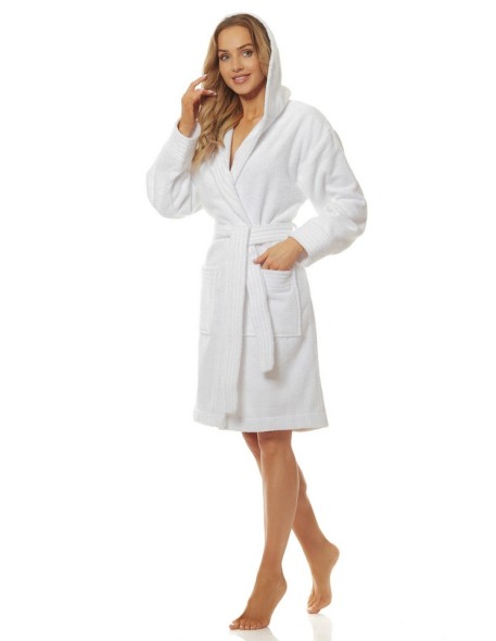 Bathrobe ladies' bawełniany short with hood L&L 2101