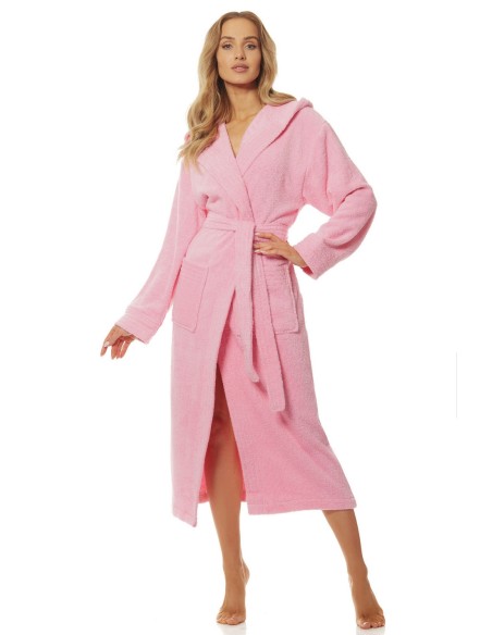 Bathrobe ladies' bawełniany long with hood L&L 2102