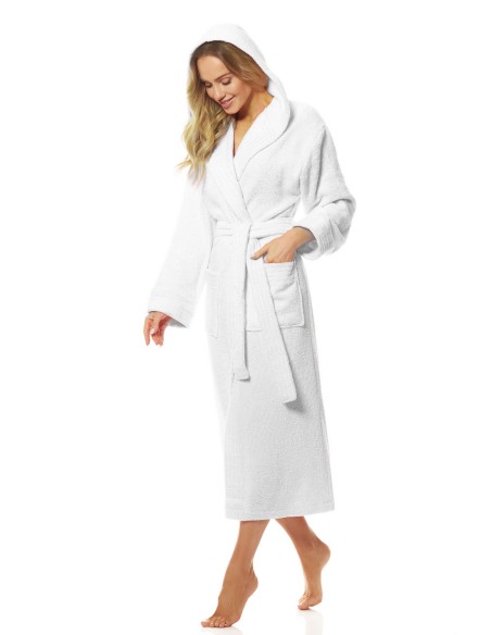 Bathrobe ladies' bawełniany long with hood L&L 2102
