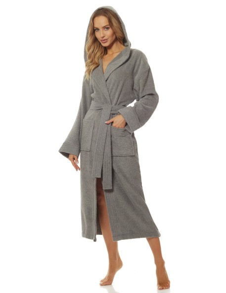 Bathrobe ladies' bawełniany long with hood L&L...