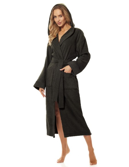 Bathrobe ladies' bawełniany long with hood L&L 2102