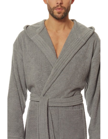 Szlafrok męski bawełniany z kapturem L&L 2104 