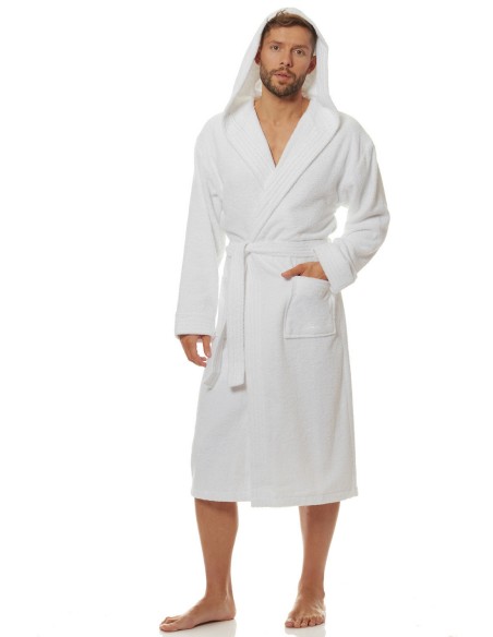 Szlafrok męski bawełniany z kapturem L&L 2104 