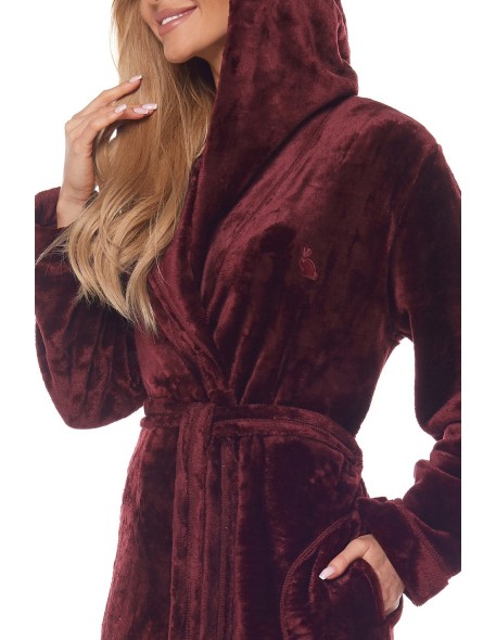 Szlafrok damski ciepły krótki z kapturem L&L...
