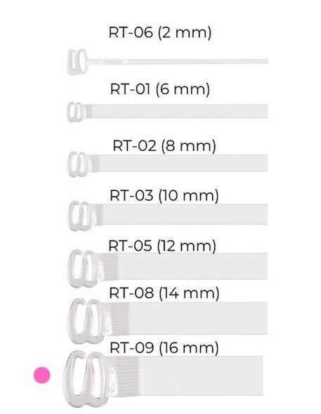 Ramiączka do biustonosza silikonowe transparentne 16mm, Julimex rt-09