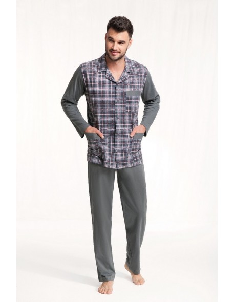 Pajamas men's long sleeves rozpinana 3xl-4xl, Luna 797