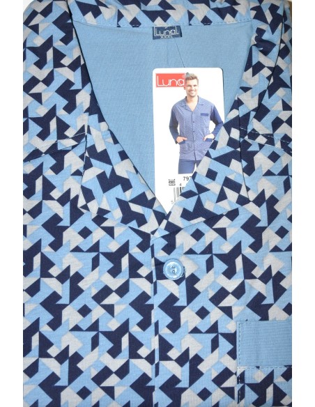 Piżama męska długi rękaw rozpinana m-2xl, Luna 797