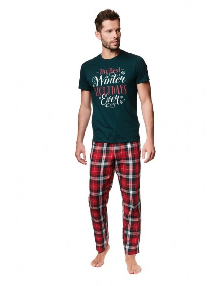 Pajamas men's bawełniana long trousers short sleeve Henderson Zev 39407
