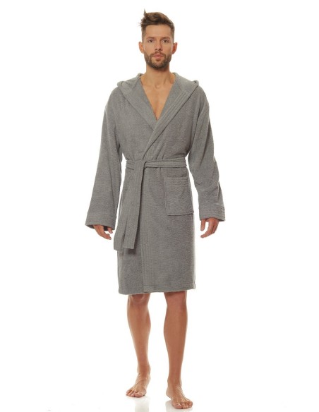 Szlafrok męski z kapturem L&L 2103 