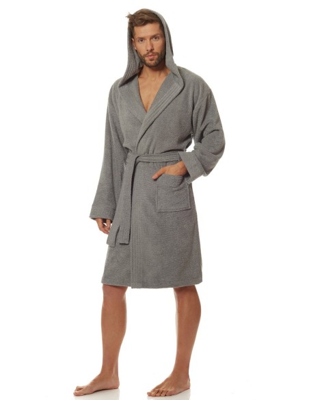 Szlafrok męski z kapturem L&L 2103 