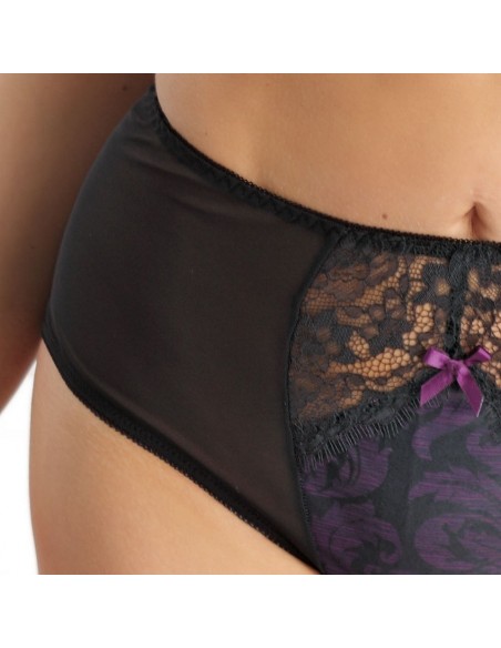 Figi damskie z wysokim stanem Nessa Clarisse fioletowe N02 