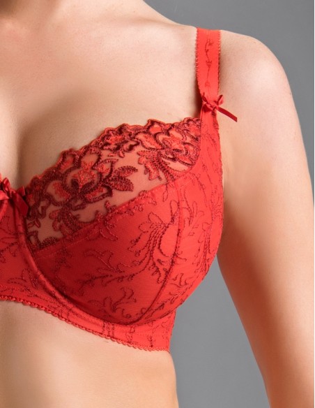 Biustonosz miękki czerwony Nessa Rubin