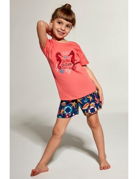 Pajamas dla dziewczynek short Cornette Seahorse 249/94