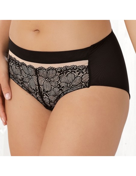 Figi damskie Nessa Abbi beżowo czarne N01