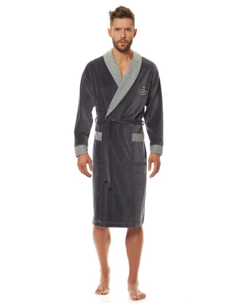 Bathrobe male welurowy long L&L 9102