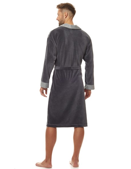 Szlafrok męski welurowy długi L&L 9102 