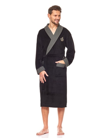 Szlafrok męski welurowy długi L&L 9102 