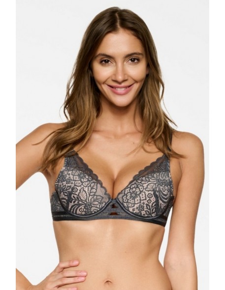 Push-Up bra lacy braletka Henderson Hint 39785 Color grey Size 70B