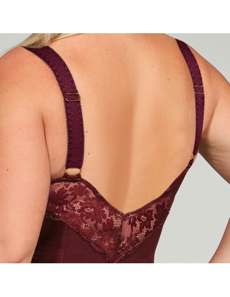 Body miękkie Krisline Selena bordowe, koronkowe