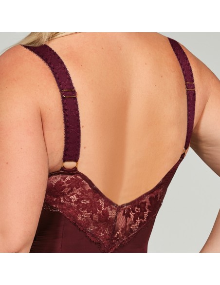 Body miękkie Krisline Selena bordowe, koronkowe