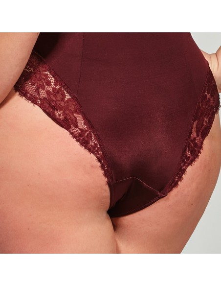 Body miękkie Krisline Selena bordowe, koronkowe