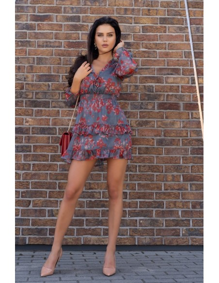 Visteriam dress women's with frills floral pattern, Merribel d163