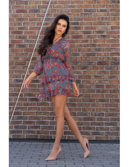 Visteriam dress women's with frills floral pattern, Merribel d163