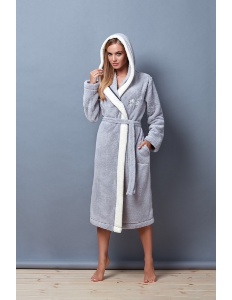 Bathrobe ladies' ciepły long with hood L&L SD HLLR 7115