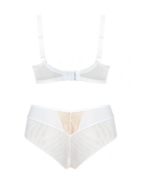 Biustonosz push up Mediolano Dots biały 19056 