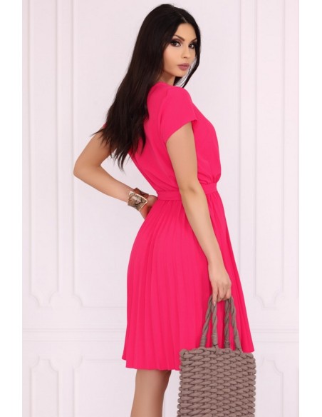 Medesia dress women's midi wiązana in waist pink, Merribel 85515