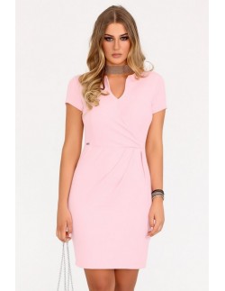 Matiria dress women's with short sleeve pastel pink,...