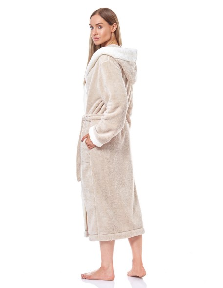 Bathrobe ladies' ciepły long with hood L&L HFT...