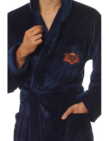 Szlafrok męski z kapturem L&L Costa 2110 