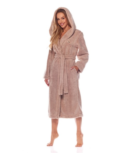 Bathrobe ladies' ciepły long with hood L&L Brandi 2205