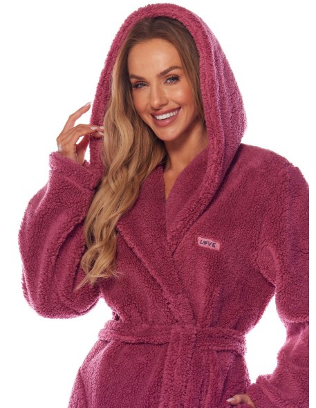 Bathrobe ladies' ciepły long with hood L&L...