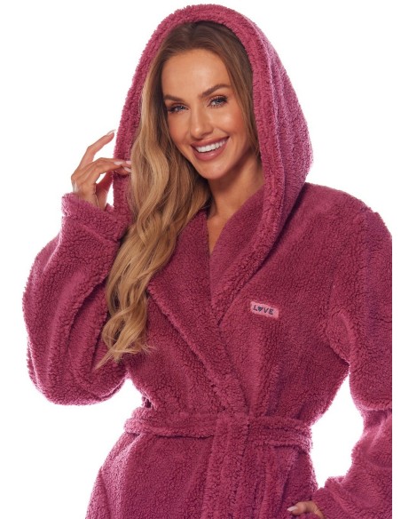 Bathrobe ladies' ciepły long with hood L&L Brandi 2205