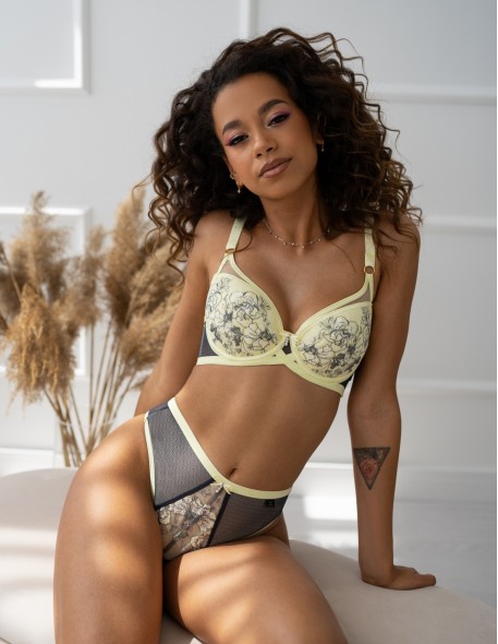 Lea biustonosz push up, Krisline, żółty stanik