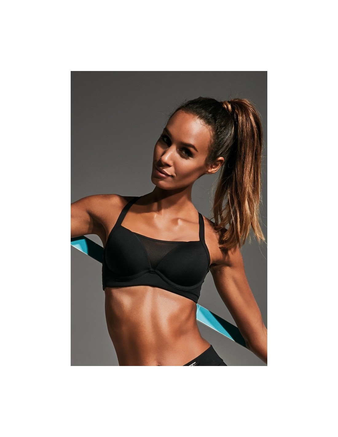 Biustonosz sportowy push up Krisline Active brassiere top Kolor czarny  Rozmiar 70F