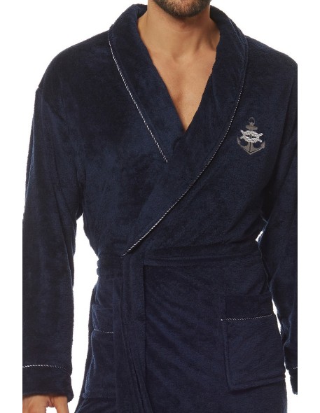 Szlafrok męski ciepły długi L&L Marine 2114 