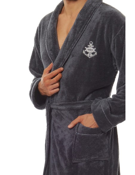 Szlafrok męski ciepły długi L&L Marine 2114 