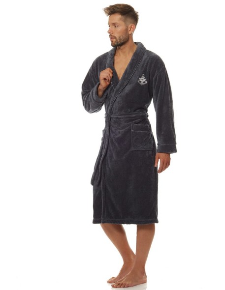 Szlafrok męski ciepły długi L&L Marine 2114 