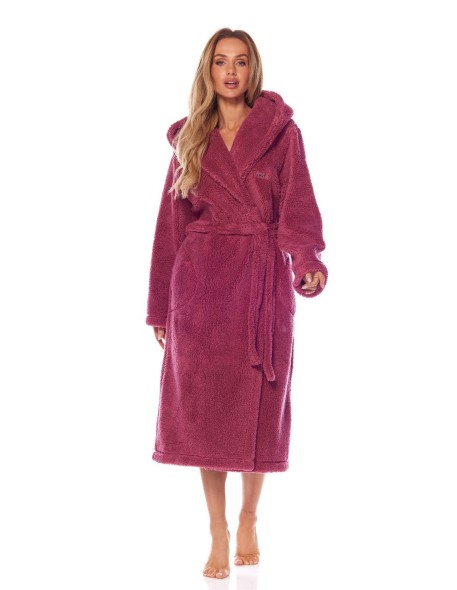 Bathrobe ladies' ciepły long with hood L&L...